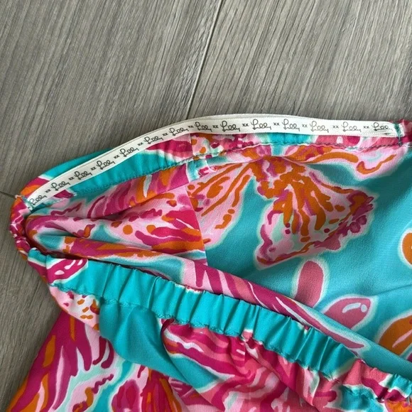 Lily Pulitzer Odessa 100% Silk Strapless Tube Top Y2K - Picture 4 of 6
